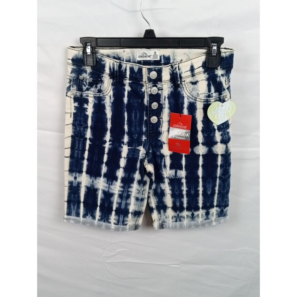 Jordache Jean Shorts Girls size 14 Tie Wash High Rise Bermuda